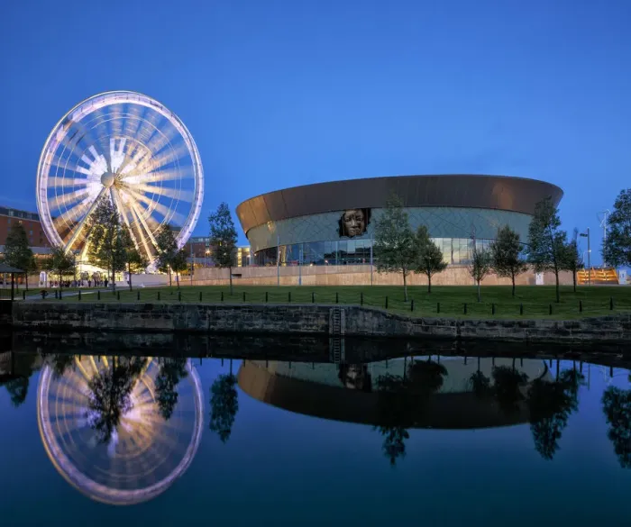 Framed Print : Europe, United Kingom, England, Lancashire, Liverpool, Liverpool Wheel and Echo Arena