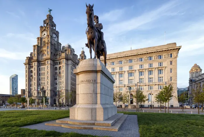 Framed Print : Europe, United Kingom, England, Lancashire, Liverpool, Liver Building and Cunard Building Framed Print : Europe, United Kingom, England, Lancashire, Liverpool, Liver Building and Cunard Building