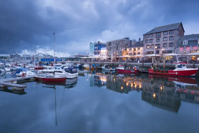 Framed Print : Evening at The Barbican, Plymouth, Devon. Summer (June) Framed Print : Evening at The Barbican, Plymouth, Devon. Summer (June)