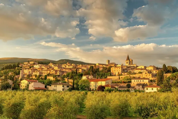 Framed Print : Evening Light on Spello, Umbria, Italy Framed Print : Evening Light on Spello, Umbria, Italy