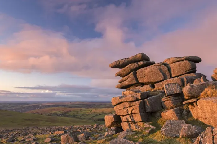 Framed Print : Evening sunlights glows against Great Staple Tor, Dartmoor National Park, Devon, England Framed Print : Evening sunlights glows against Great Staple Tor, Dartmoor National Park, Devon, England