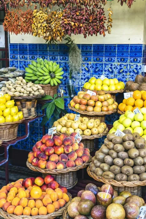 Framed Print : Exotic fruit in straw basket, Mercado dos Lavradores (Farmers Market), Funchal Framed Print : Exotic fruit in straw basket, Mercado dos Lavradores (Farmers Market), Funchal