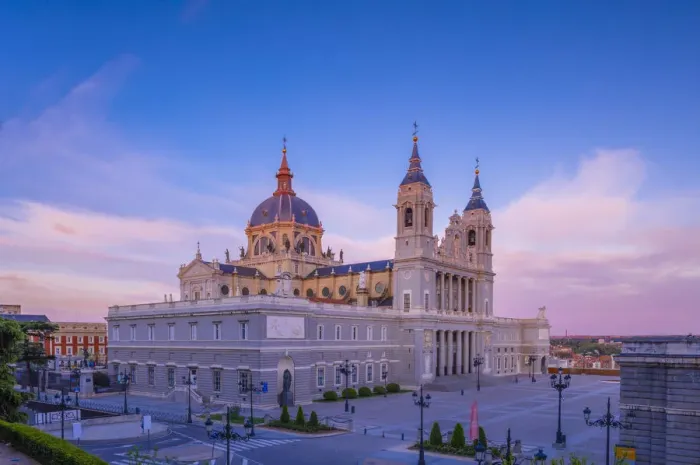Framed Print : Exterior of Almudena Cathedral, Madrid, Spain
