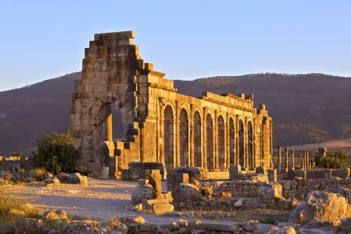 Framed Print : Exterior Of The Basilica, Excavated Roman City, Volubilis, Morocco, North Africa