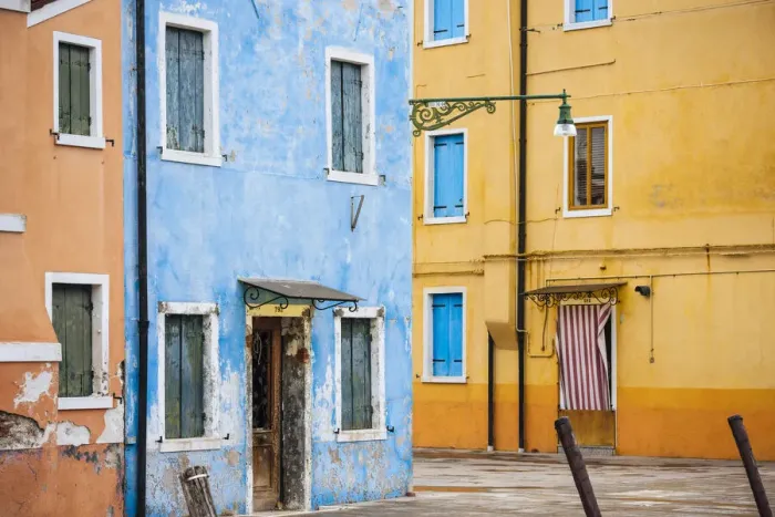 Framed Print : Exterior facades of colourful buildings, Burano, Veneto Province, Italy, Europe Framed Print : Exterior facades of colourful buildings, Burano, Veneto Province, Italy, Europe