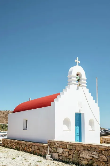 Framed Print : Exterior of Greek Orthodox Church, Mykonos, Greece, Europe Framed Print : Exterior of Greek Orthodox Church, Mykonos, Greece, Europe