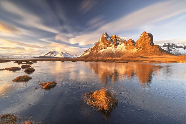 Eystrahorn mountain, during a cold winter day, Hvalnesviti, Southern Iceland