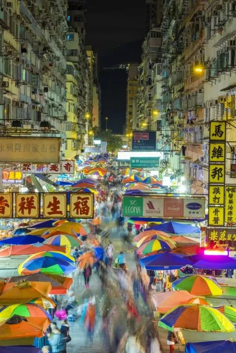Framed Print : Fa Yuen street market at night, Mong Kok, Kowloon, Hong Kong, China Framed Print : Fa Yuen street market at night, Mong Kok, Kowloon, Hong Kong, China