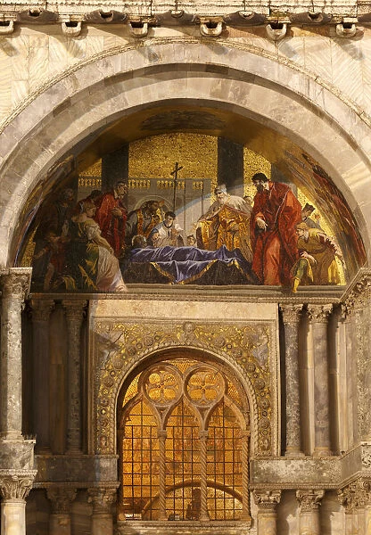 Detail of the facade of Basilica di San Marco (St