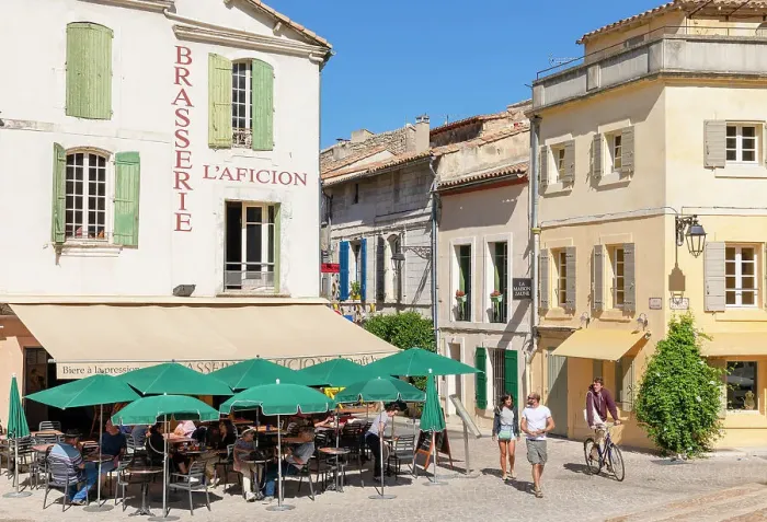 Framed Print : Facade of Brasserie L'Aficion, Arles, Bouches-du-Rhone, France Framed Print : Facade of Brasserie L'Aficion, Arles, Bouches-du-Rhone, France