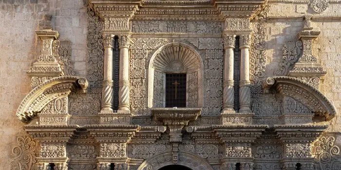 Framed Print : Detail of facade of Church of the Company, UNESCO, Arequipa, Arequipa Province, Arequipa Region, Peru Framed Print : Detail of facade of Church of the Company, UNESCO, Arequipa, Arequipa Province, Arequipa Region, Peru