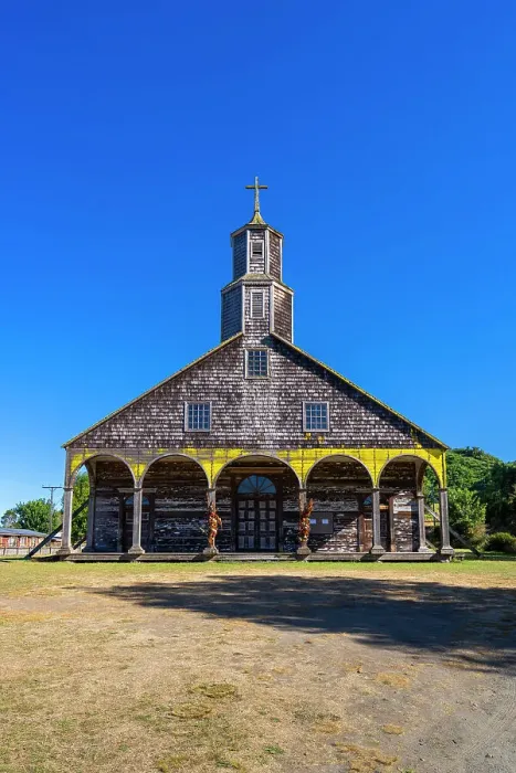 Framed Print : Facade of Church of Quinchao, Quinchao Island, UNESCO, Chiloe Province, Los Lagos Region, Chile Framed Print : Facade of Church of Quinchao, Quinchao Island, UNESCO, Chiloe Province, Los Lagos Region, Chile