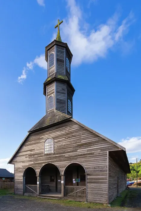 Framed Print : Facade of Iglesia San Juan Bautista, San Juan, Dalcahue, UNESCO, Chiloe Island, Chiloe Province, Los Lagos Region, Chile