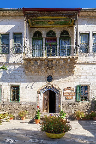 Facade of Old Greek House hotel and restaurant, Mustafapasa, Urgup District, Nevsehir Province, Cappadocia, Central Anatolia Region, Turkey