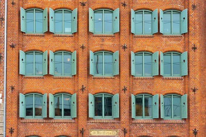 Framed Print : Detail of facade with opened window shutters, Lubeck, UNESCO, Schleswig-Holstein, Germany Framed Print : Detail of facade with opened window shutters, Lubeck, UNESCO, Schleswig-Holstein, Germany