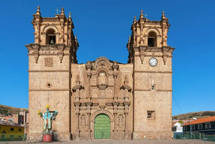 Framed Print : Facade of Puno Cathedral, Puno, Puno Province, Puno Region, Peru