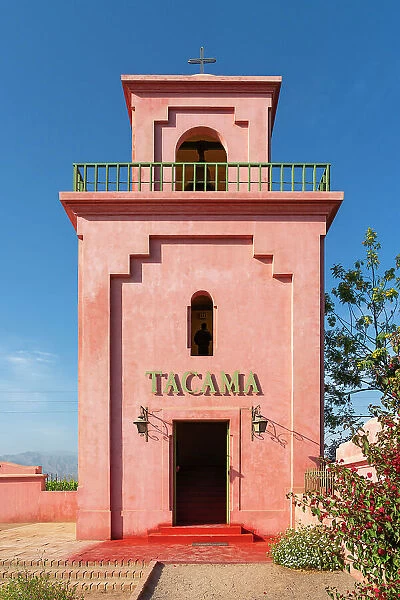 Facade of tower, Tacama winery, Ica Province, Ica Region, Peru