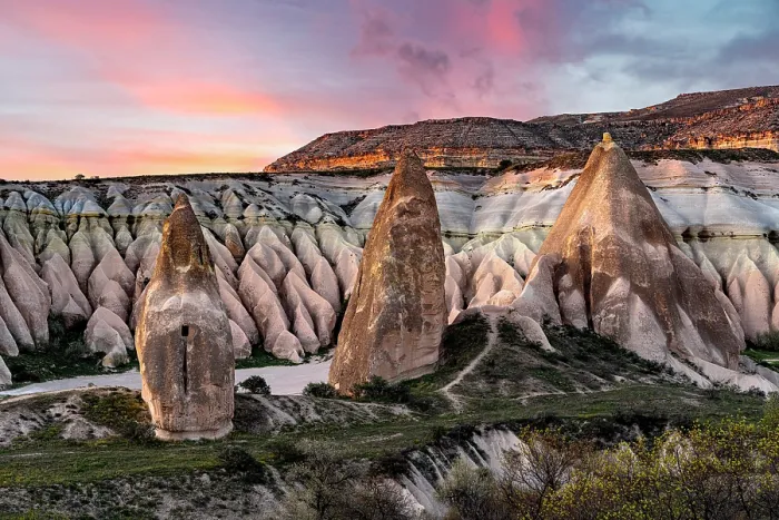 Framed Print : Fairy chimneys at sunset, Red Valley, Goreme National Park, Cappadocia, Nevsehir Province, Turkey Framed Print : Fairy chimneys at sunset, Red Valley, Goreme National Park, Cappadocia, Nevsehir Province, Turkey