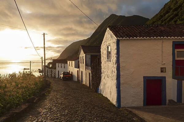 FajA£de SA£o JoA£os village in Sao Jorge Island. Azores