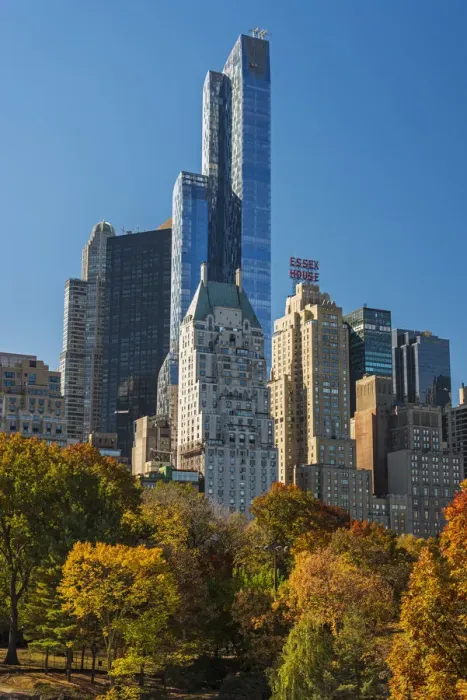 Framed Print : Fall foliage at Central Park with skyscrapers behind, Manhattan, New York, USA Framed Print : Fall foliage at Central Park with skyscrapers behind, Manhattan, New York, USA