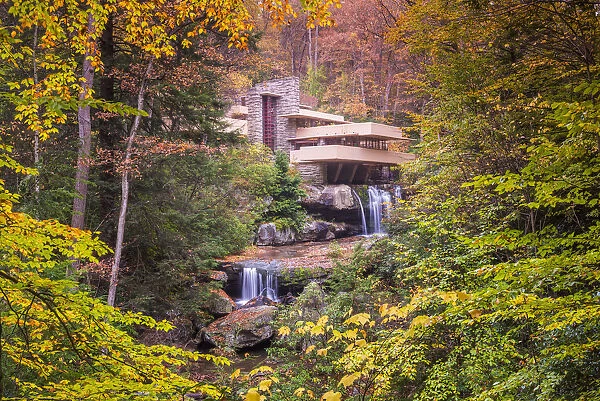 Falling Water in Autumn, Mill Run, Pennsylvania, USA