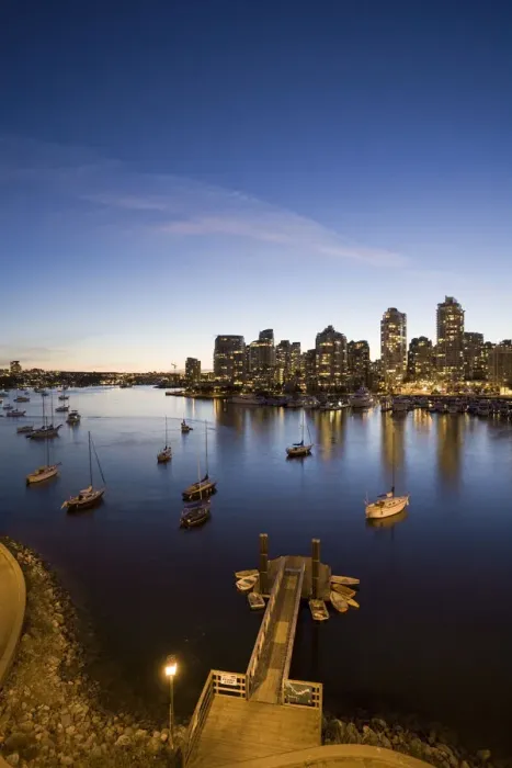 Framed Print : False Creek and Vancouver Skyline, British Columbia, Canada