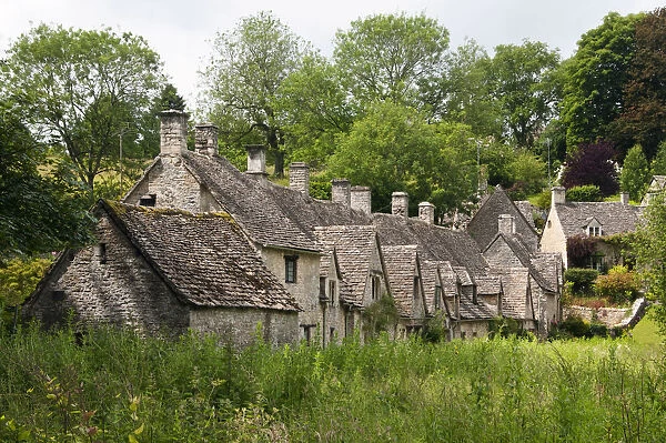 Famous Arlington Row of the 17th century stone cottages with steeply pitched roofs