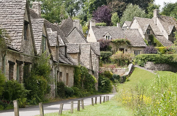 Famous Arlington Row of the 17th century stone cottages with steeply pitched roofs