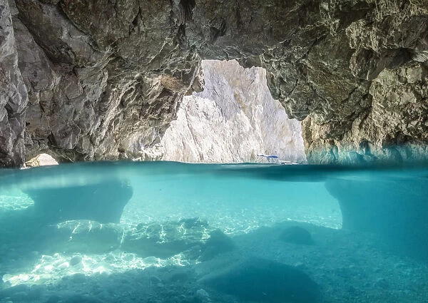 Famous blue caves in the island of Zakynthos, Greek Islands, Greece