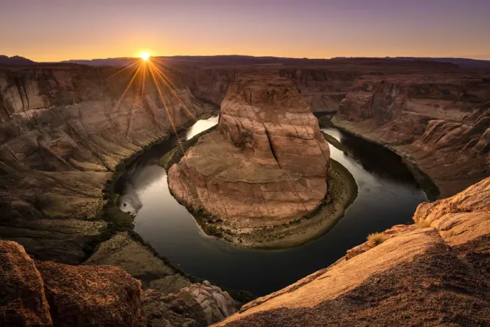 Framed Print : Famous Horseshoe Bend on Colorado river at sunset, Page, Arizona, USA Framed Print : Famous Horseshoe Bend on Colorado river at sunset, Page, Arizona, USA