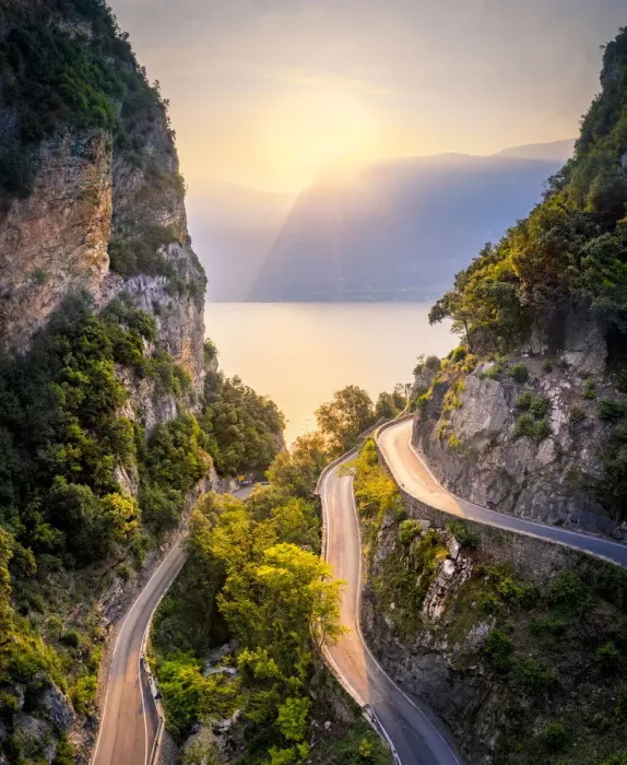 Framed Print : The famous Strada della Forra, a scenic road on Garda Lake western side Framed Print : The famous Strada della Forra, a scenic road on Garda Lake western side