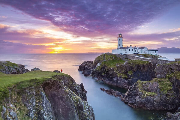 Fanad Head lighthouse at sunrise, County Donegal, Ulster region, Ireland
