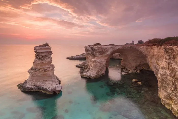 Framed Print : Faraglioni Sant Andrea at sunrise, Province of Lecce, Italy, Europe Framed Print : Faraglioni Sant Andrea at sunrise, Province of Lecce, Italy, Europe