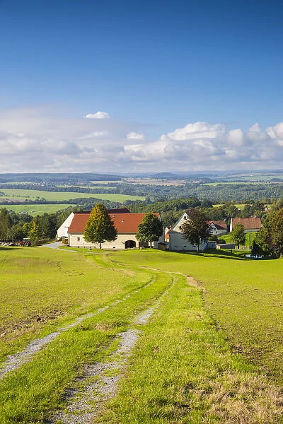 Farm and countryside near Konnigstein, Saxony, Germany
