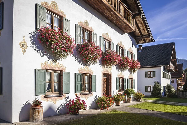 Farmhouse in Unterammergau, Upper Bavaria, Allgaau, Bavaria, Germany