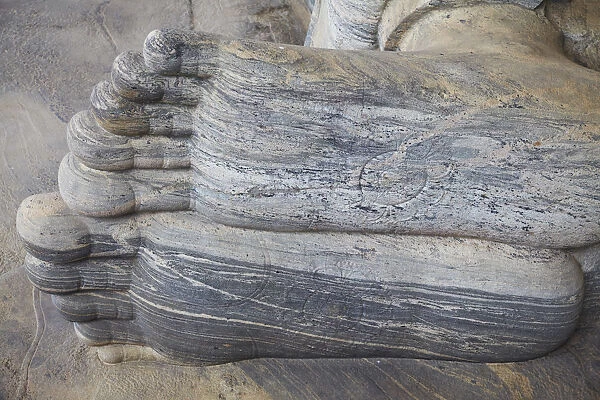 Feet of reclining Buddha statue, Gal Vihara, Polonnaruwa (UNESCO World Heritage Site)