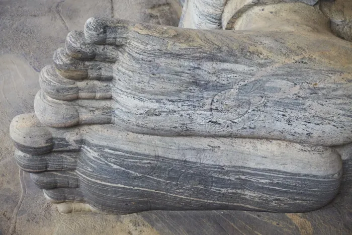 Framed Print : Feet of reclining Buddha statue, Gal Vihara, Polonnaruwa (UNESCO World Heritage Site)