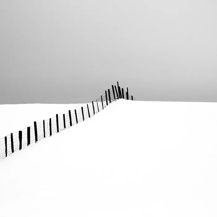 Framed Print : Fence and snow-covered hill, Haukadalur Valley, Iceland