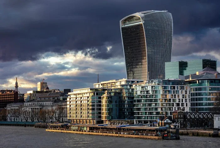 Framed Print : The Fencurch Building (Walkie Talkie) on a stormy evening, from Tower Bridge, London, England