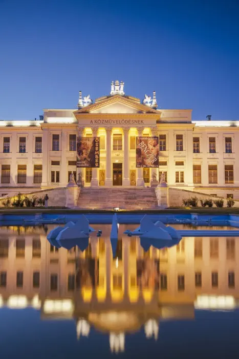 Framed Print : Ferenc Mora Museum at dusk, Szeged, Southern Plain, Hungary Framed Print : Ferenc Mora Museum at dusk, Szeged, Southern Plain, Hungary