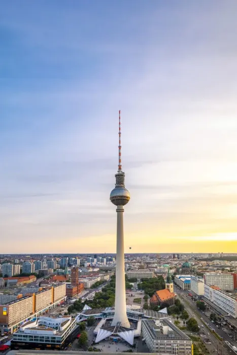 Framed Print : Fernsehturm and Alexanderplatz at sunset, Berlin Mitte, Berlin, Germany Framed Print : Fernsehturm and Alexanderplatz at sunset, Berlin Mitte, Berlin, Germany