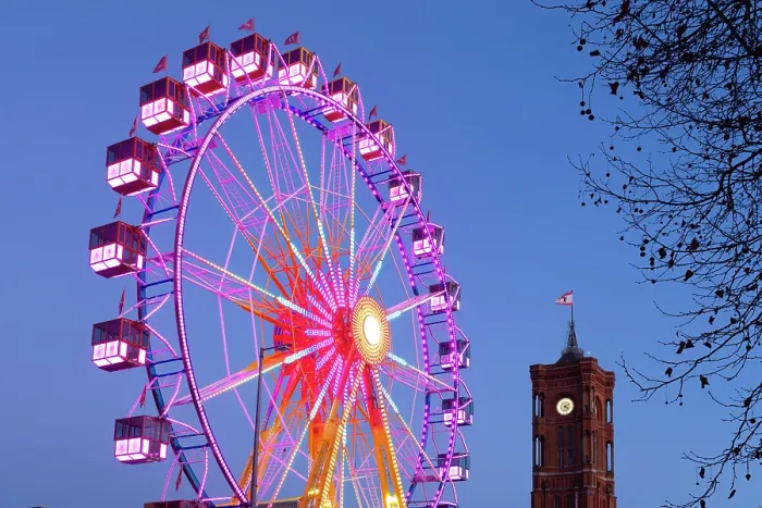 Framed Print : Ferris Wheel at the Christmas market near the Rotes Rathaus, Berlin, Germany Framed Print : Ferris Wheel at the Christmas market near the Rotes Rathaus, Berlin, Germany