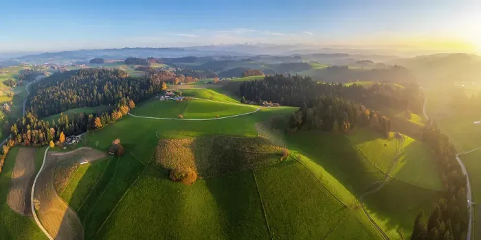 Framed Print : Fields and hills of the Emmental, Berner Oberland, Switzerland Framed Print : Fields and hills of the Emmental, Berner Oberland, Switzerland