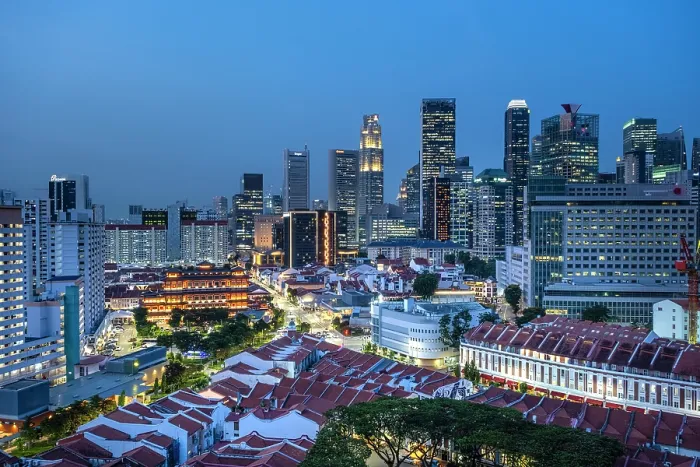 Framed Print : Financial District & China Town, Singapore