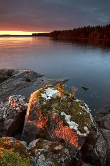 Framed Print : Finland, Sunset in finnish Lapland Framed Print : Finland, Sunset in finnish Lapland