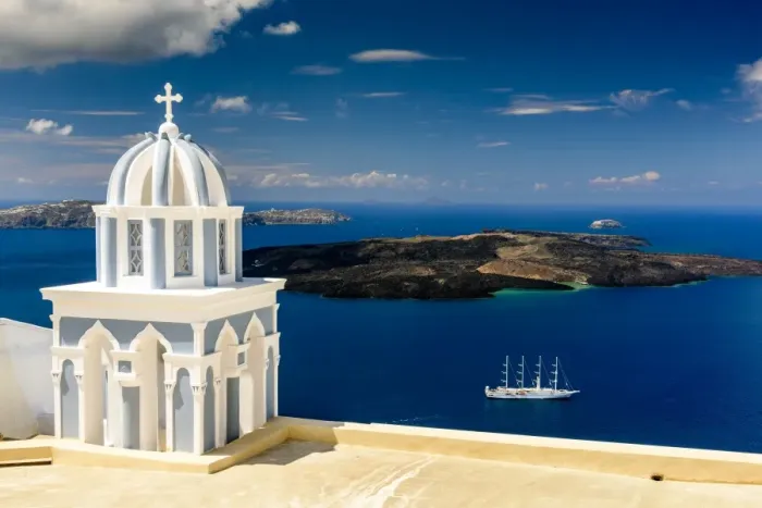 Framed Print : Fira, Santorini, South Aegean, Greece