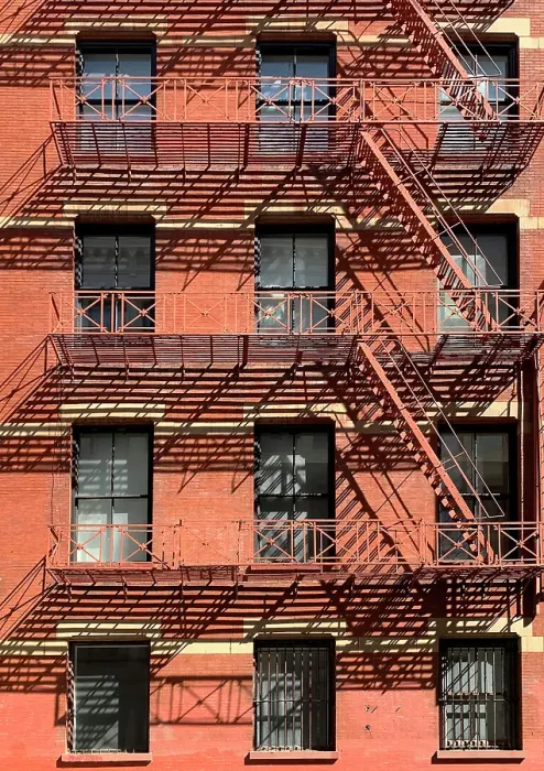 Framed Print : Fire escape on red brick building, Soho, Manhattan, New York City, New York, USA Framed Print : Fire escape on red brick building, Soho, Manhattan, New York City, New York, USA
