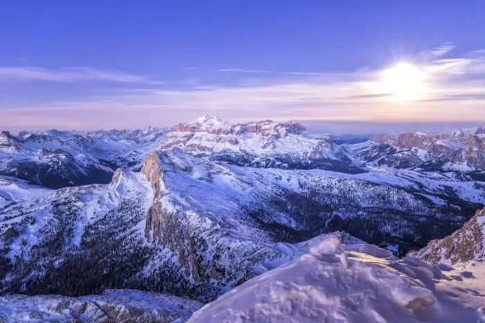 Framed Print : The first light of day meet the full moon, Mount Lagazuoi, Cortina d Ampezzo, Belluno district Framed Print : The first light of day meet the full moon, Mount Lagazuoi, Cortina d Ampezzo, Belluno district