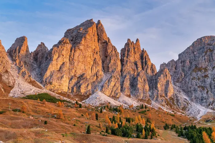 Framed Print : First Light on Mountains in Gardena Pass, Dolomites, South Tyrol, Trentino Alto Adige, Italy Framed Print : First Light on Mountains in Gardena Pass, Dolomites, South Tyrol, Trentino Alto Adige, Italy