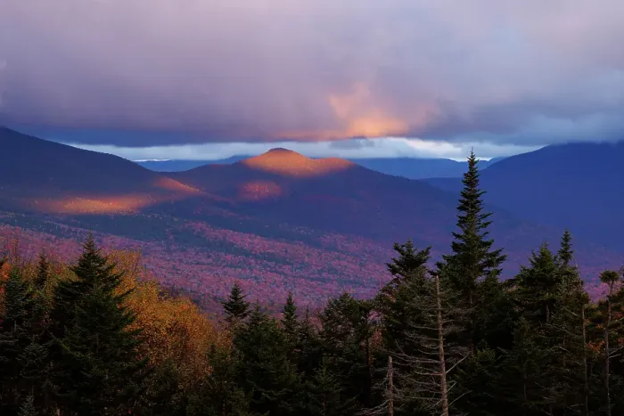 Framed Print : First light on the White Mountains in the all, near the Kancamagus Highway, New Hampshire, New England Framed Print : First light on the White Mountains in the all, near the Kancamagus Highway, New Hampshire, New England